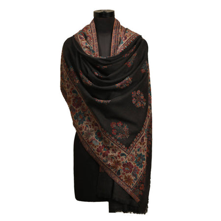 Nizalia Cashmere Fine Wool Grey Kani Doordar Shawl