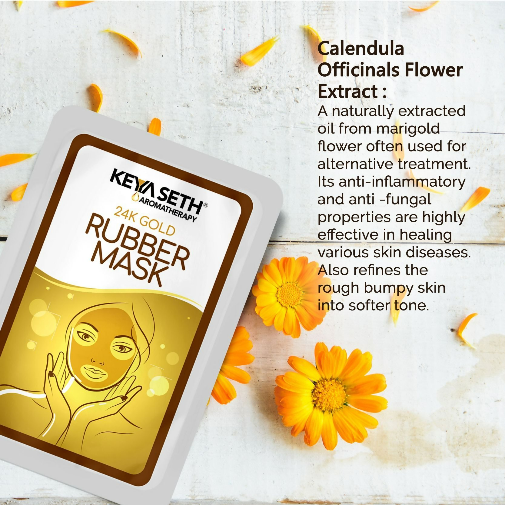 Keya Seth Aromatherapy 24k Gold Rubber Facial Mask - Distacart