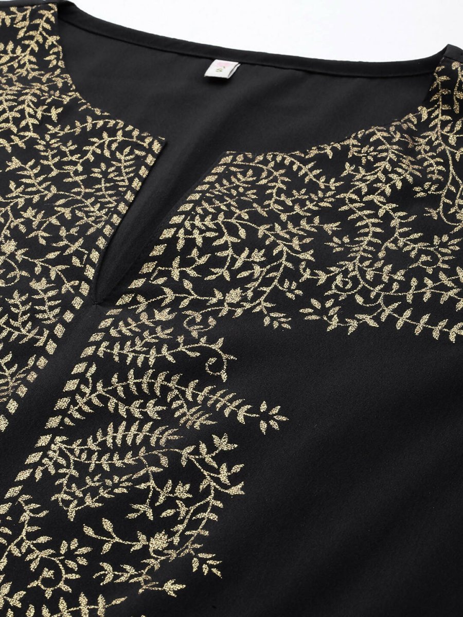 Ahalyaa Women's Traditional wear Kurta Set - Black