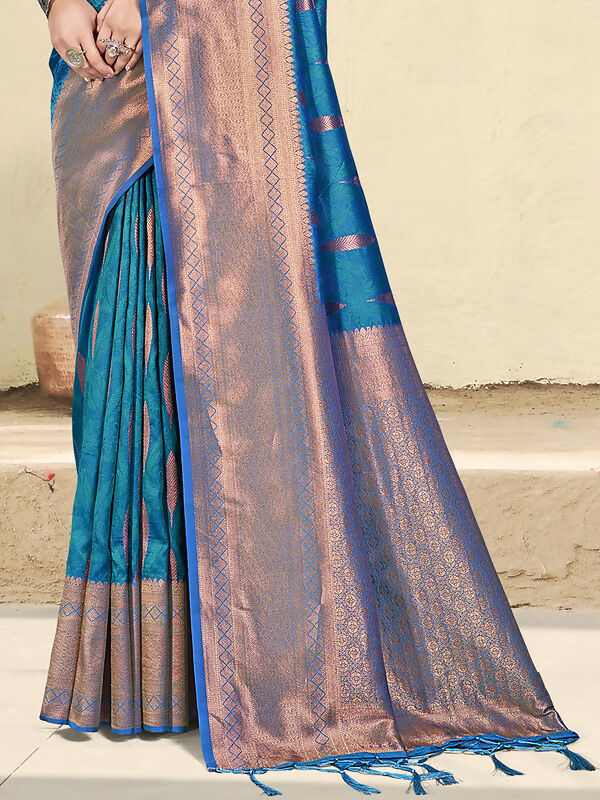 Shree Shyam Fashion Silk Blue Saree - Distacart