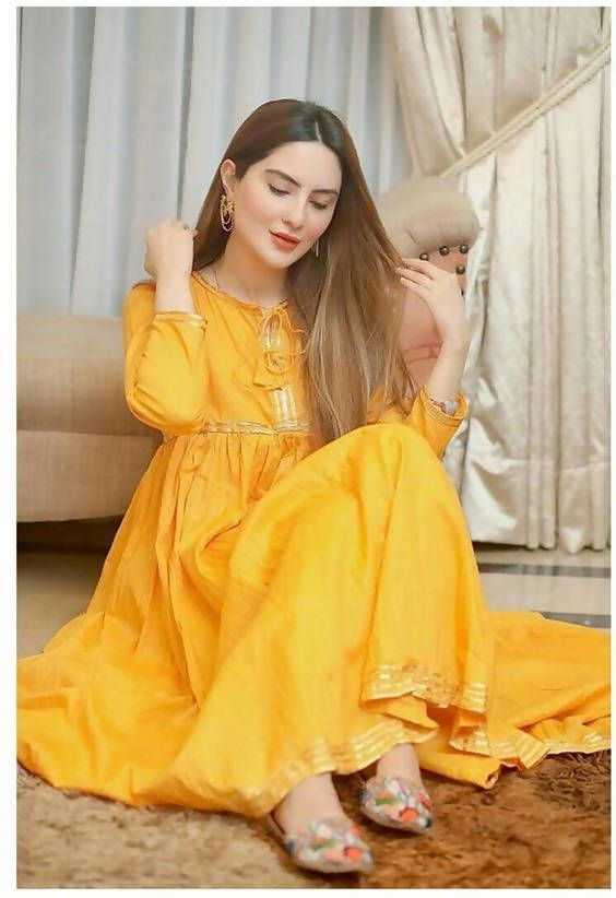 Cheera Yellow Kurta & Pant with Gota Work (CH128KP)