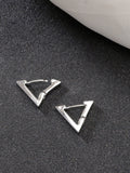 NVR Men's Silver-Plated Geometric Shape Stainless Steel Studs Earring - Distacart