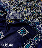 Blue Silk Blend Ethnic Motifs Saree with Unstitched Blouse - A2M