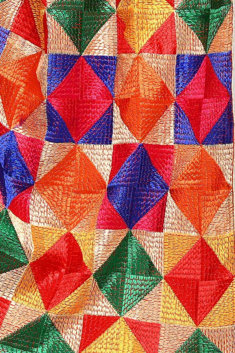 Joban Fashion Multi Color Cotton Embroidery Work Phulkari Dupatta