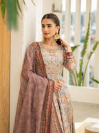 Functional Designer Grey Jam Silk Anarkali suit with Dupatta-Anbazaar - Distacart