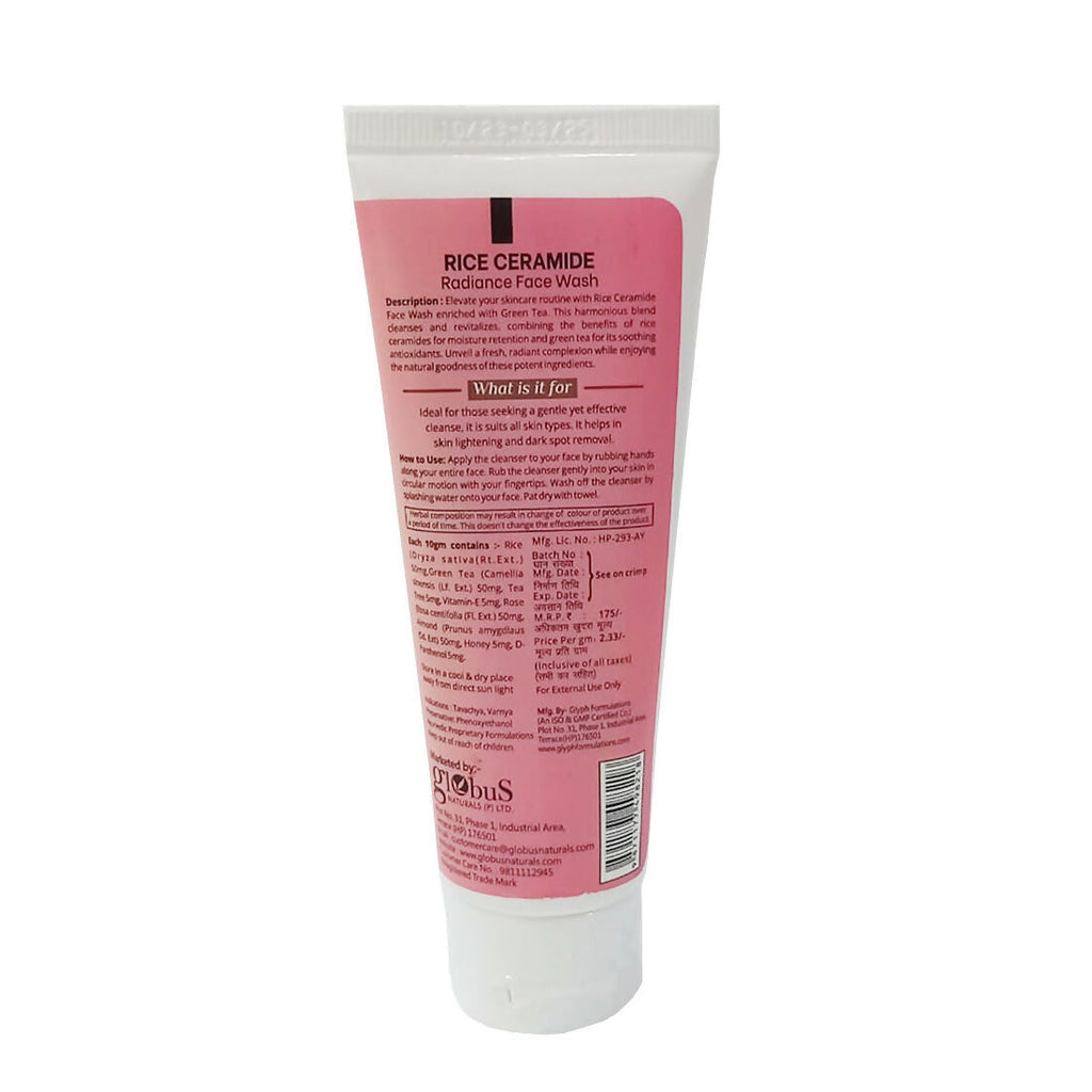Globus Naturals Rice Ceramide Face Wash - Distacart