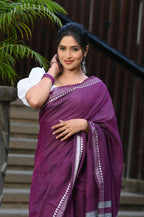 Beatitude Magenta Cotton Handloom Saree