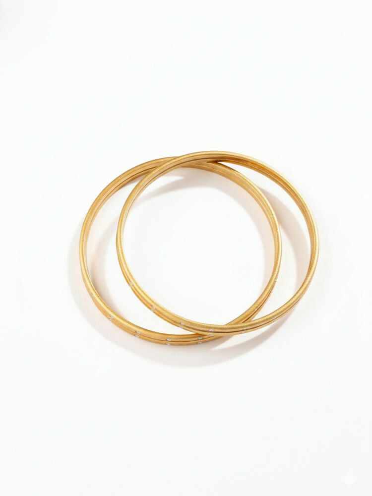 NVR Women Set of 4 Gold Plated Handcrafted CZ Studded Bangle - Distacart