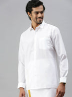 Ramraj Cotton Mens Full Sleeve Formal White Shirt