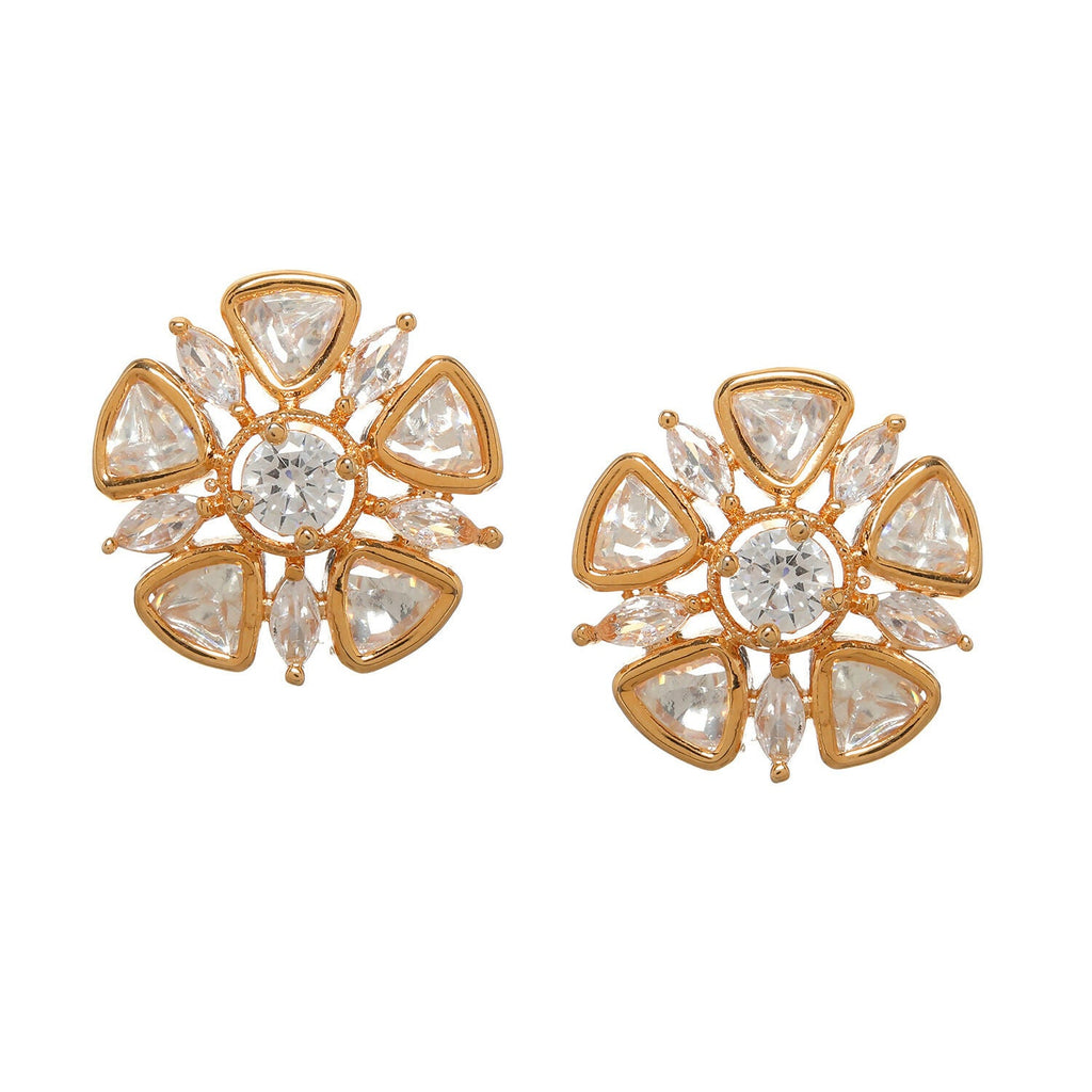 Round Kundan Studs (Gold) - Ruby Raang - Distacart