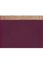 Joban Fashion Wine Banarasi Soft Pure Handloom Banarasi Silk Saree