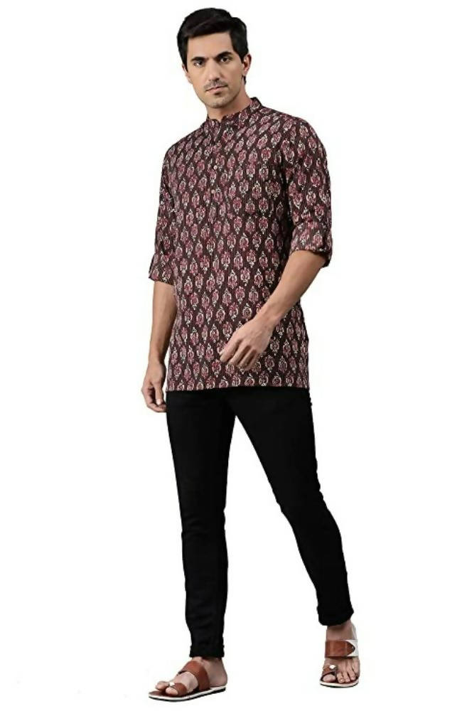 Janasya Men's Brown Cotton Kurta - Distacart