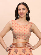 Shree Shyam Fashion Linen Cotton Orange Saree - Distacart