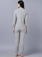 Myshka Stylish Grey 3/4 Sleeve Women's Cords Set - Distacart