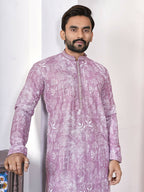 Anaita Purple Digital Printed Work Cotton Straight Kurta