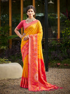 Shree Shyam Fashion Yellow Soft Silk Saree - Distacart