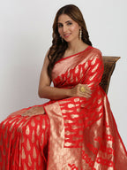 Shree Shyam Fashion Banarasi Silk Red Saree - Distacart
