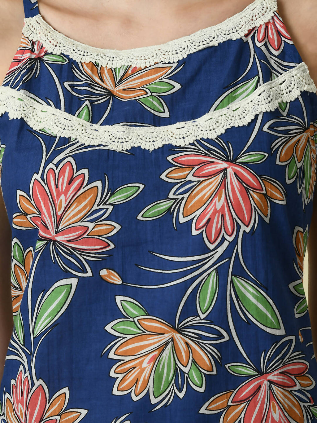 Myshka Women's Blue Straight Printed Kurta