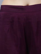 Myshka Stylish Maroon 3/4 Sleeve Women's Kurta Pant with Dupatta Set - Distacart