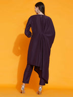 Women Republic Purple Fusion Style Kurta With Hand Embellishment And Pants - Distacart