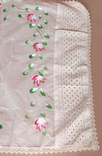 Miravan Women's Cream Hand Block Cotton Pakistani Kurta Palazzo With Dupatta Set