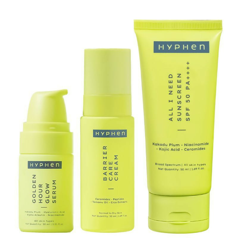 Hyphen By Kriti Sanon Skincare Routine with Glow Serum, Moisturizer & Sunscreen For Normal To Dry Skin Combo
