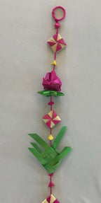 Shuddh Natural Hand Made Palm Leaf Fish & Lotus Hanging - Distacart