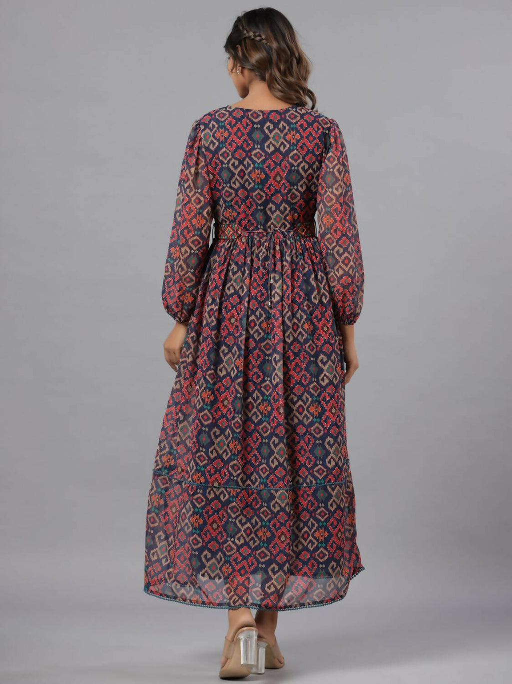 Juniper Women Multi Coloured Chiffon Printed Maxi Dress - Distacart