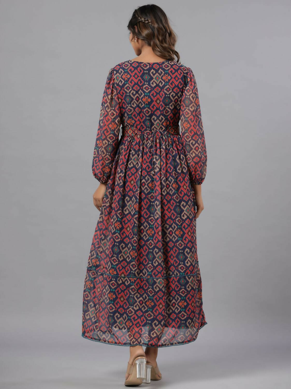 Juniper Women Multi Coloured Chiffon Printed Maxi Dress - Distacart