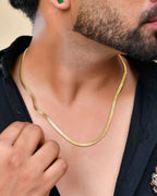 VOJ Men's Gold-Polished Thick Snake Chain