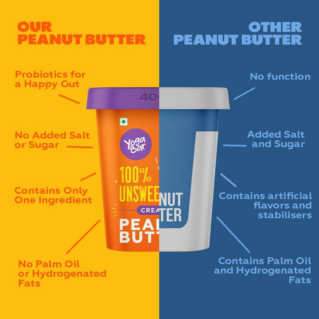 Yoga Bar 100% Pure Peanut Butter Creamy & Yummy Unsweetened - Distacart