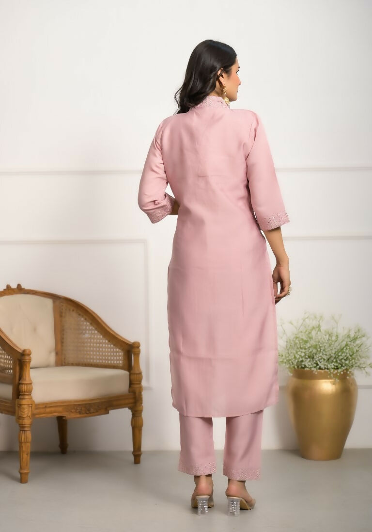 Festive Wear Ethnic Peach Viscose chanderi Stitched Suit With Dupatta - Nisha