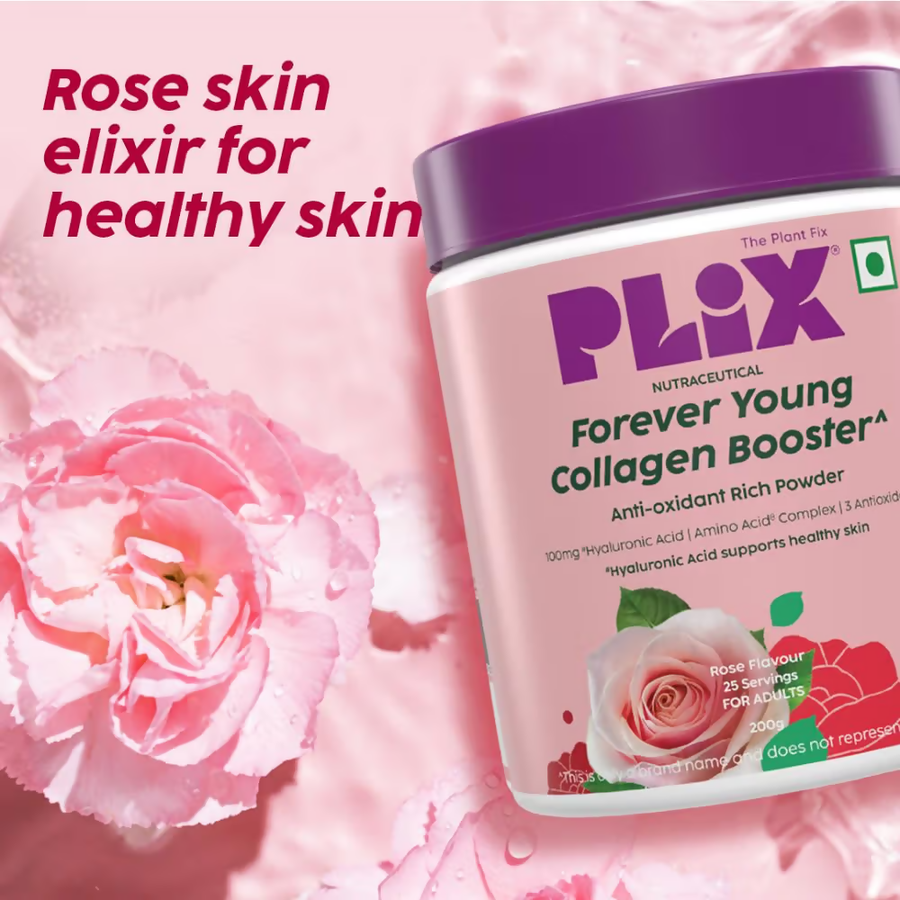 PLIX The Plant Fix Plant-Based Collagen Builder, Advanced Anti-Ageing Formula- Rose