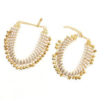 Mominos Fashion Kamal Johar Gold-Plated Pearls Anklets