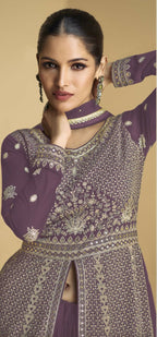 Vastranavya Lite Lavender Georgette Embroidered Sequins Work Anarkali Style A Line Suits