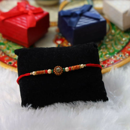 Indianvibez Colourful Beads With Stone Fancy Rakhi