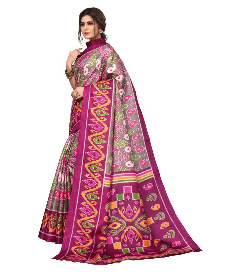 Vamika Purple Printed Art Silk Saree