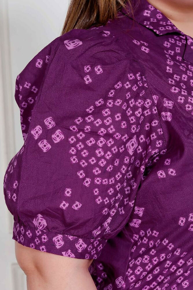 Miravan Plus Size Womens Purple Bandhani Printed A-Line Maxi Dress - Distacart