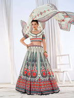Wedding Designer White Chinon Lehengha Choli - Anbazaar - Distacart