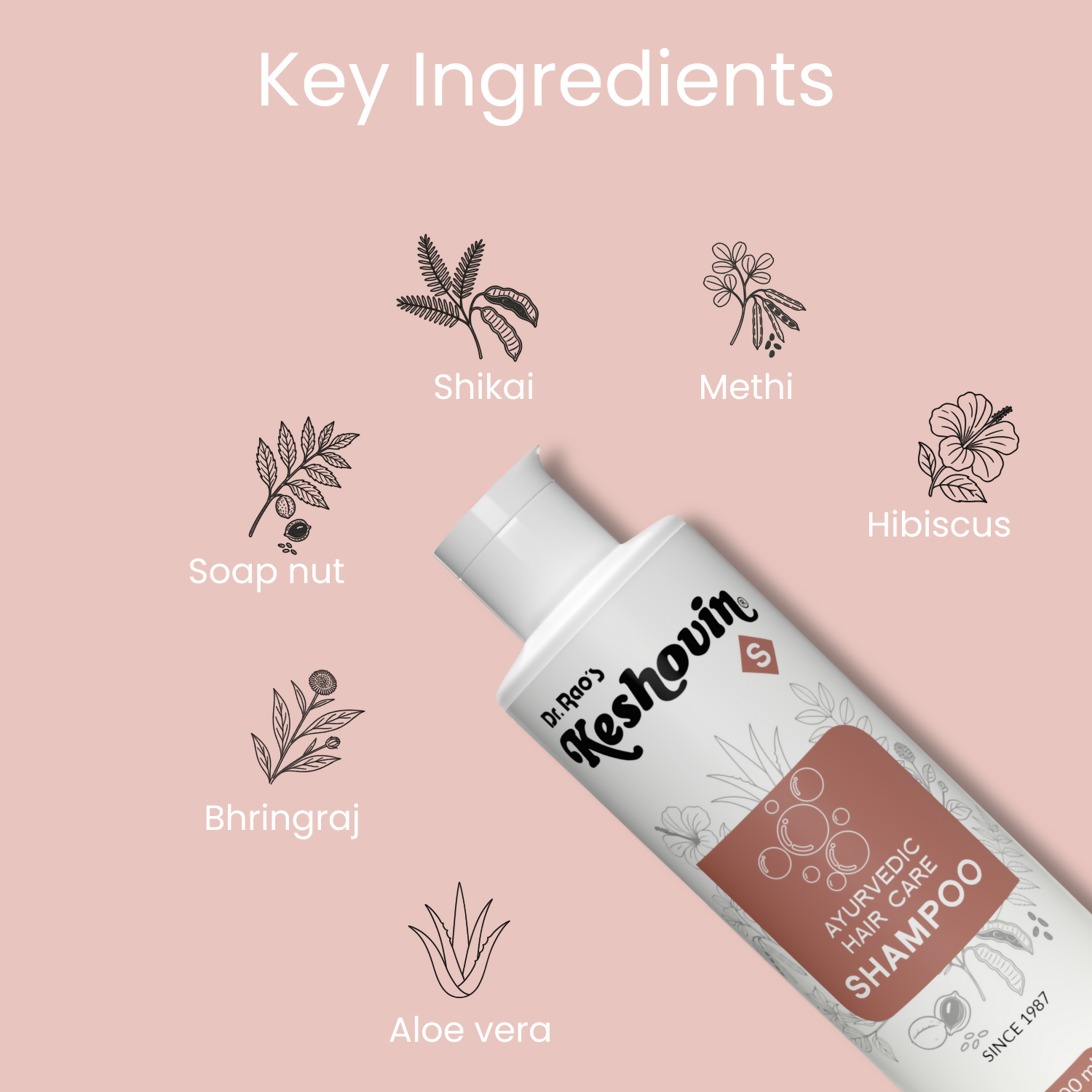 Dr. Rao's Keshovin Herbal Ayurvedic Hair Shampoo For Healthy Scalp And Hair Growth