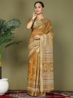 Shree Shyam Fashion Cotton Golden Saree - Distacart