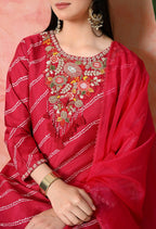 Joban Fashion Rani Premium Pure Viscose Print Dola With Handwork Kurta Set