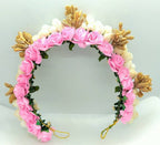 Baby Pink Rose & Gold Gajra