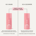 Foxtale Purify & Glow Cleanser + Mask With French Pink Clay & Sodium