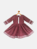 Ahalyaa Maroon Pure Cotton Digital Printed Kids Kurta Sharara Set For Girls