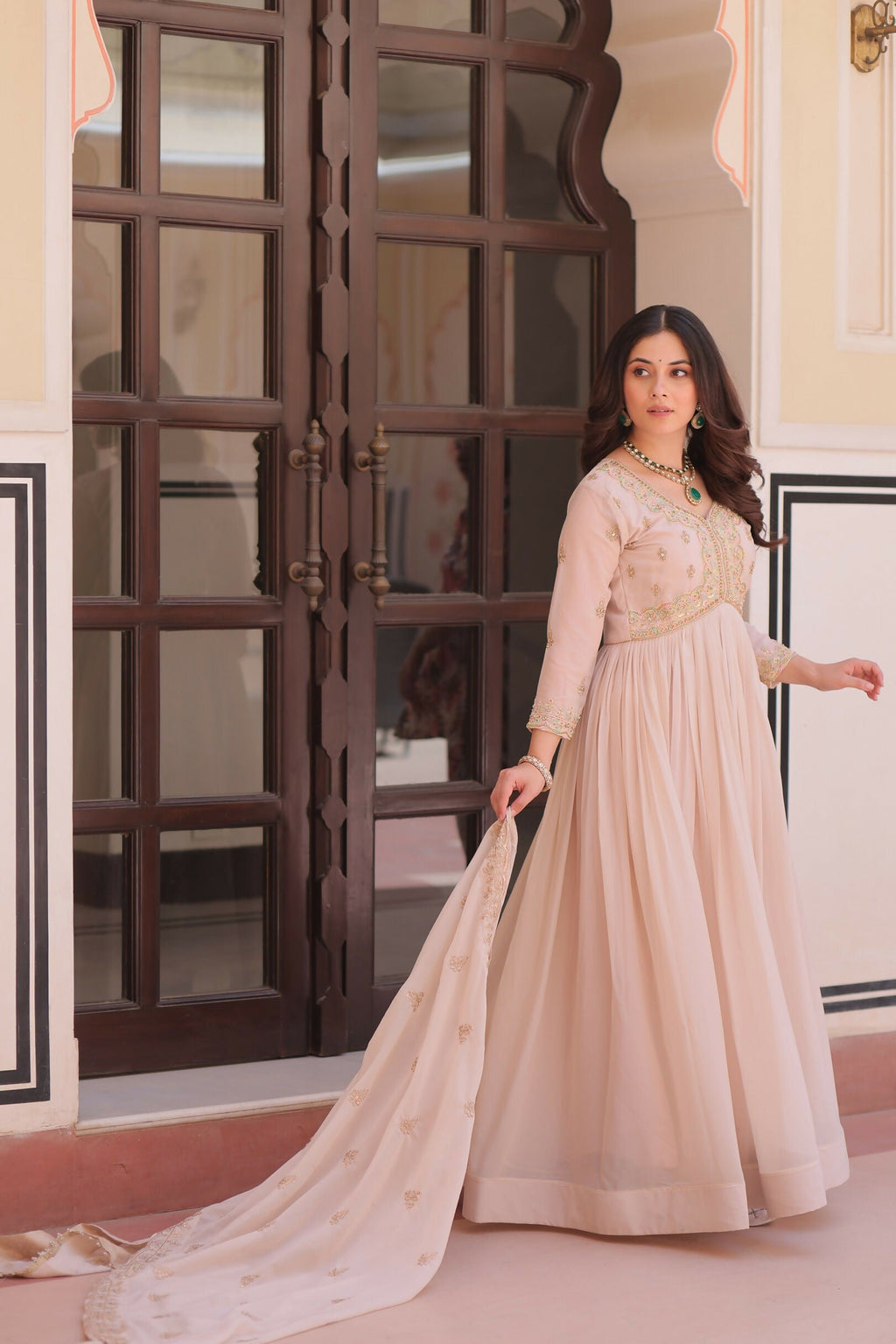 Joban Fashion Chiku Georgette Sequence Embroidery Work Kurta Set - Distacart