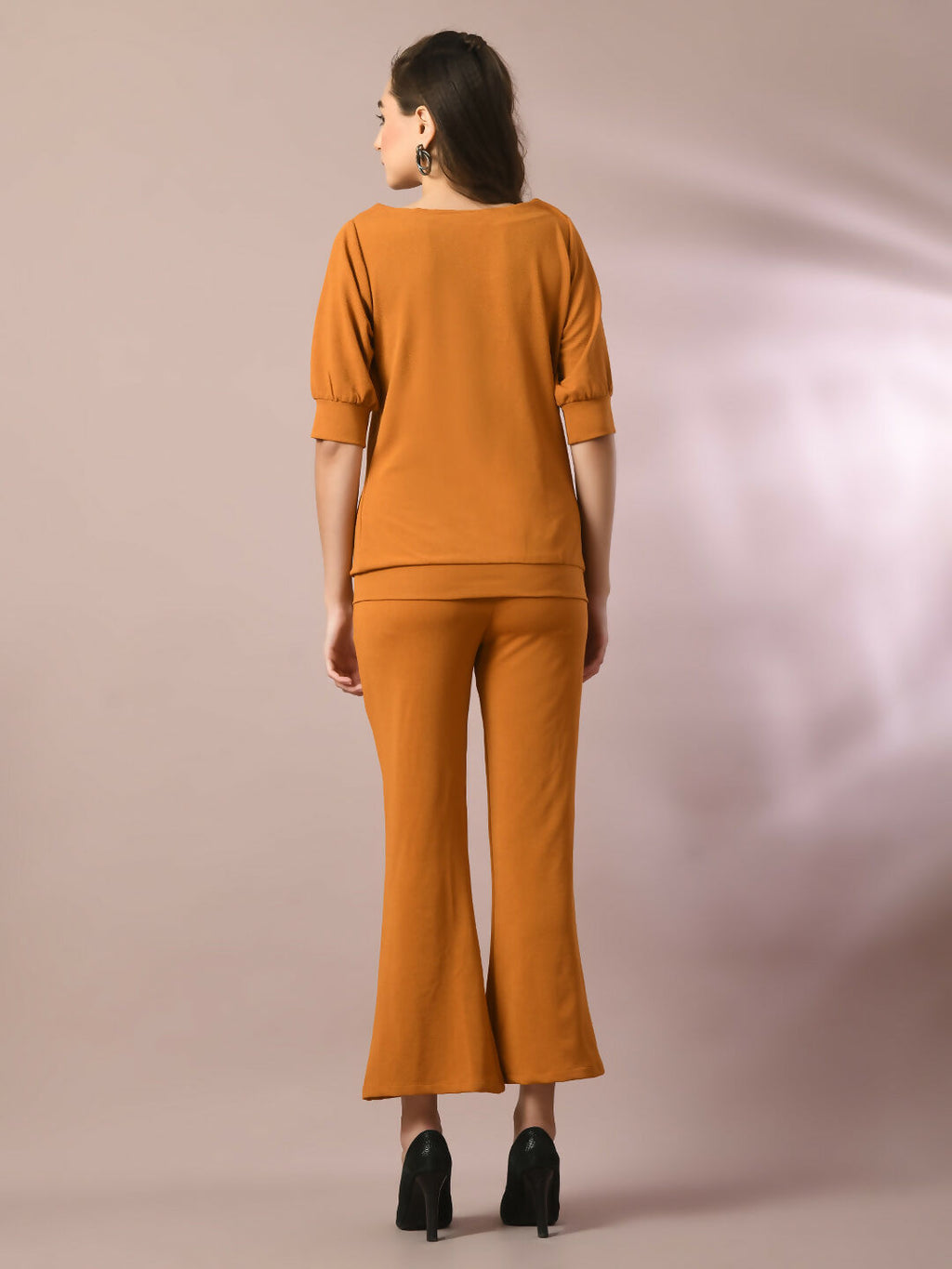 Myshka Women's Mustard Solid Party Parallel Trousers