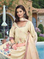 Joban Fashion Off White Position Digital Print With Position Foil Kurta Set - Distacart