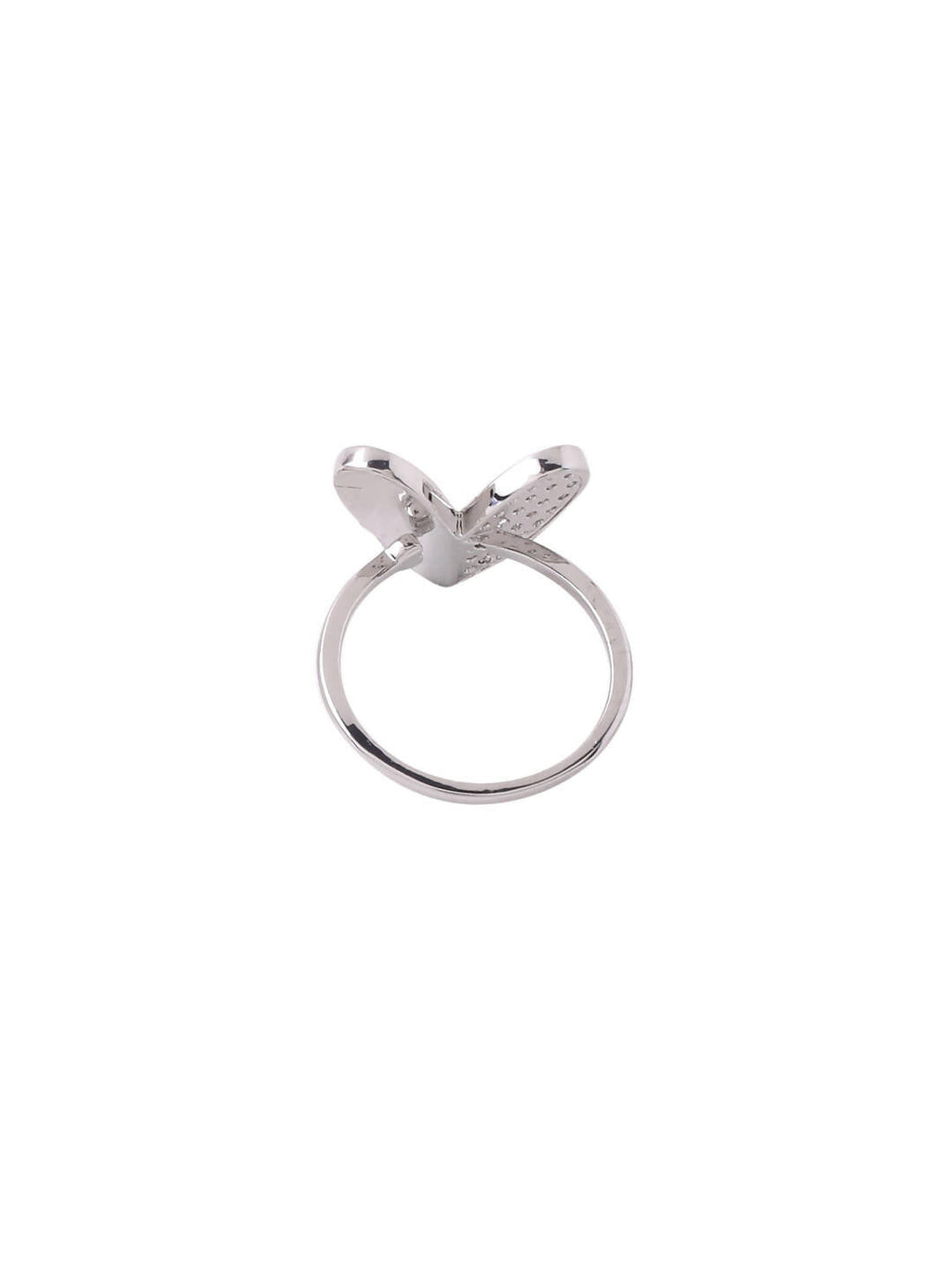NVR Women's Stylish Latest Silver Plated Ring With Ad Stones