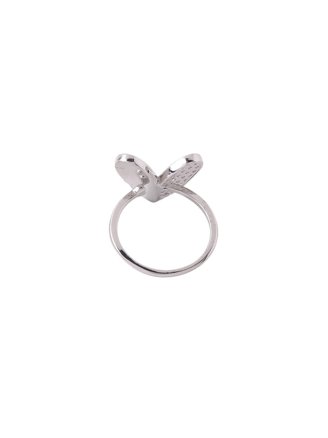 NVR Women's Stylish Latest Silver Plated Ring With Ad Stones
